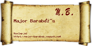 Major Barabás névjegykártya